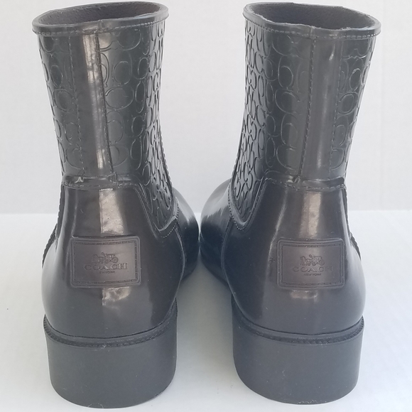 Coach Signature Fern Green Rain Boot Booties - Picture 4 of 14